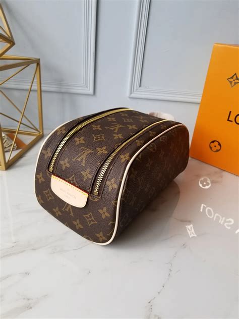 lv style toiletry bag brown fake with model|counterfeit louis vuitton bag.